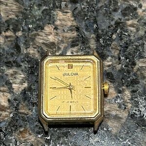 Bulova Gold Square Watch Face